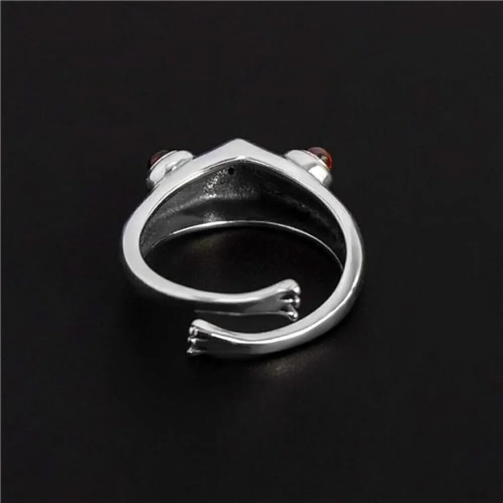 Frog Ring Silver Women Adjustable Cute Animal Jewelry Fashion